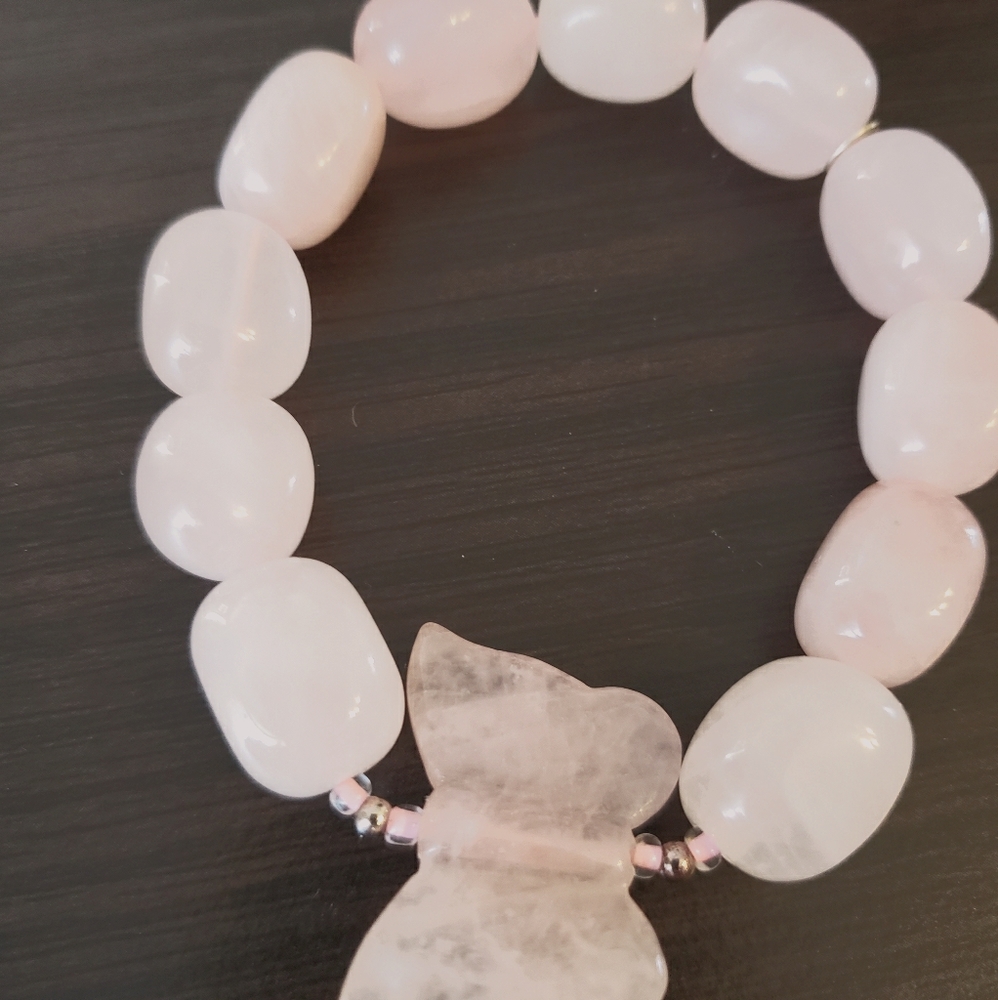 💕Pink Jade Butterfly Bracelet